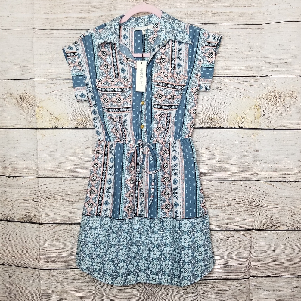 NWT Patterned Collared Dress